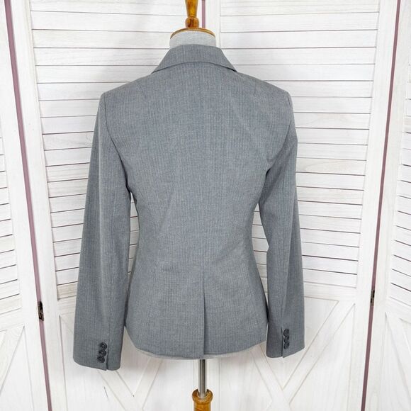 Banana Republic Pinstripe Two Button Blazer Jacket Grey Size 6 - Picture 4 of 14